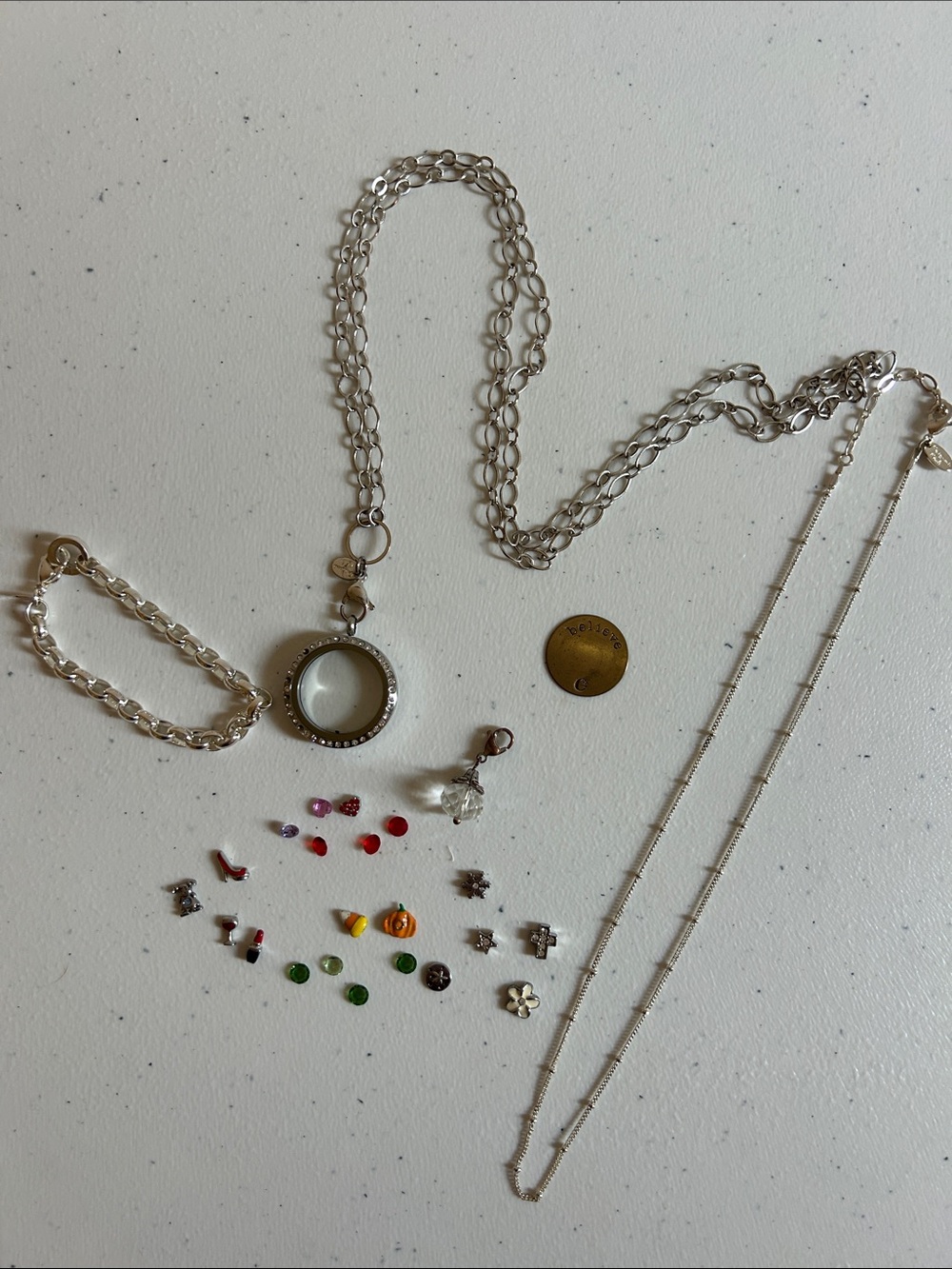 Origami Owl Lot w/Necklaces, bracelet, Charm and Interchangeable Accents
